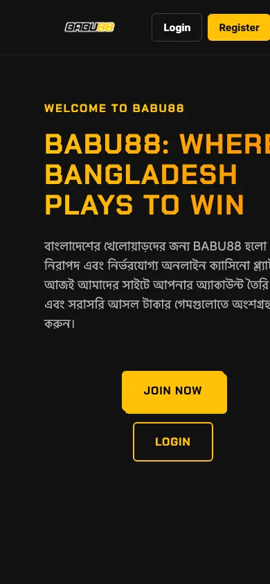 BABU88 mobile homepage