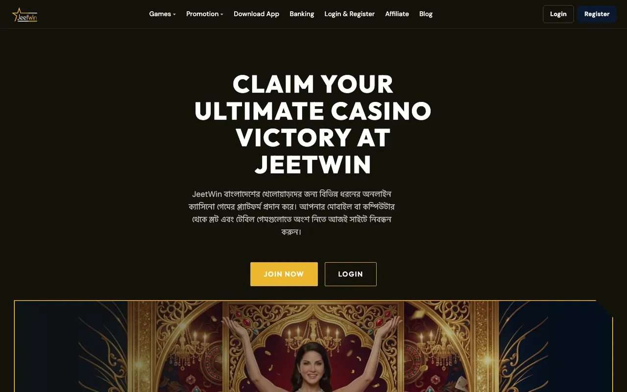JeetWin homepage screenshot