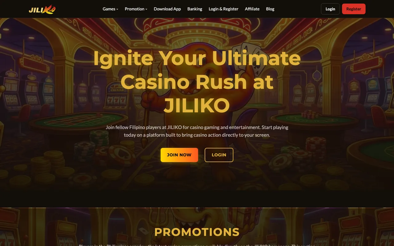 Jiliko homepage screenshot