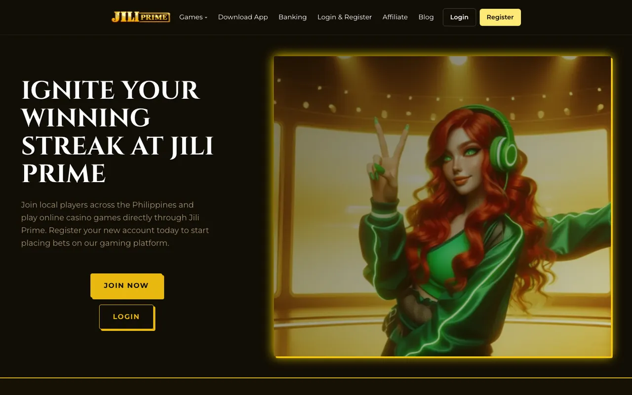 Jili Prime homepage screenshot