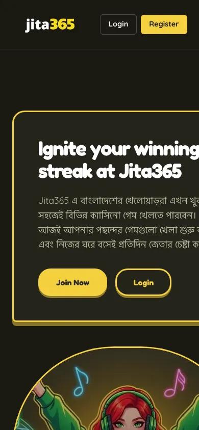 Jita365 mobile homepage