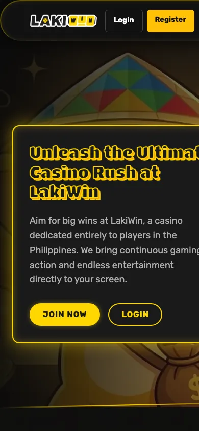 LakiWin mobile homepage