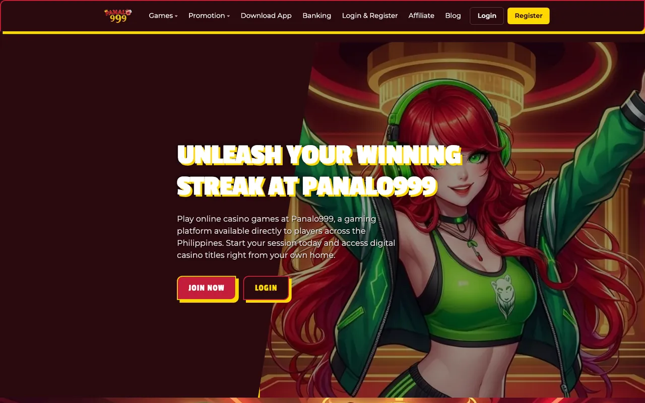 Panalo999 homepage screenshot