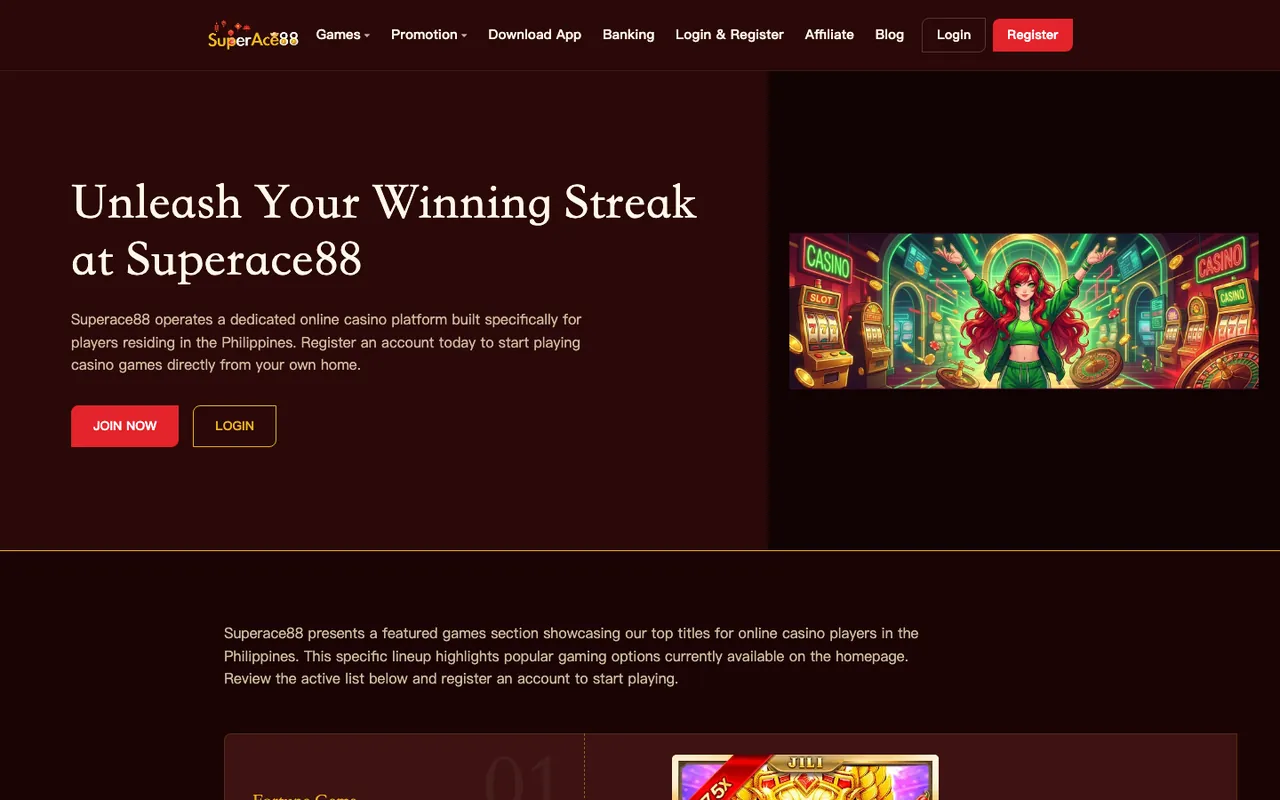 SuperAce88 homepage screenshot